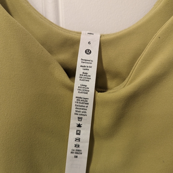 Lululemon Yellow Pear Align tank in size 6 - Picture 3 of 3